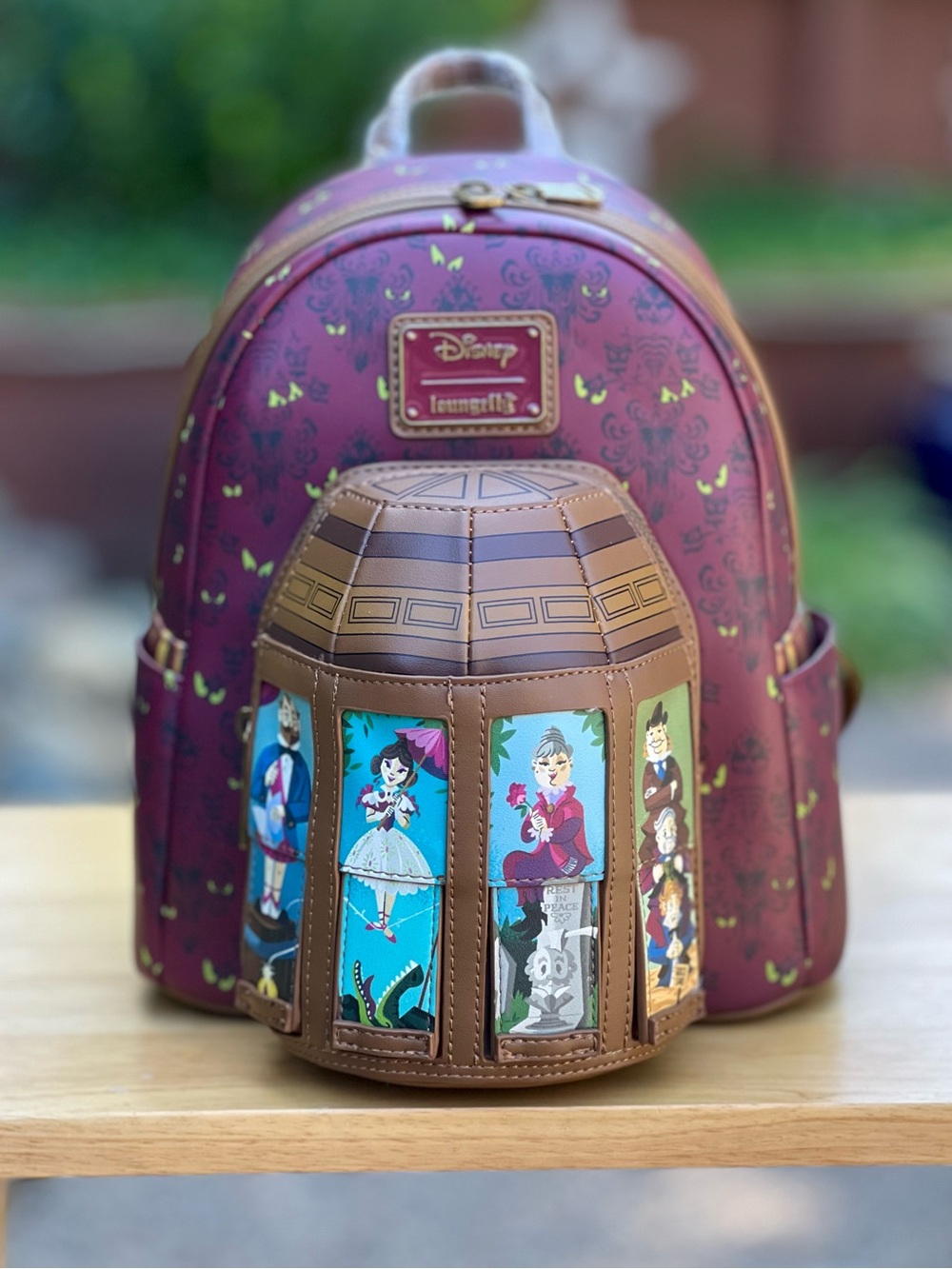Loungefly Haunted Mansion Stretching Room Portraits Backpack and Wallet Set NWT - Picture 2 of 16